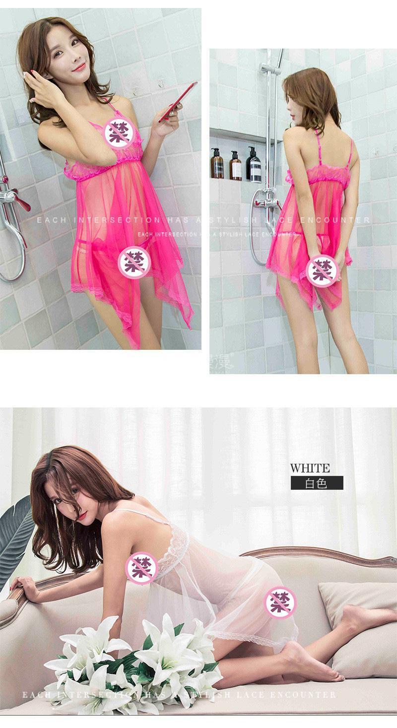 DDLSQ Pakaian Lingerie Sexy V-neck Model renda Serat mesh Eksotis G String Bra Set Dres